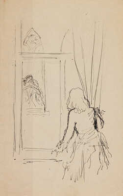 Бехтеев Владимир Георгиевич. Лот из 19 иллюстраций к роману Т. Готье «Девица Мопен» на 16 листах, на оборотной стороне наброски (для издательства Academia)